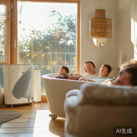 空气能热水器，冬日温暖小确幸。