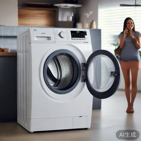 美诺洗衣机速效客服交流←波轮洗衣机隐藏排污口设计，轻松清洁无忧	