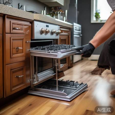 小心搬出燃气灶