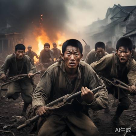 抗日英勇抵抗场面