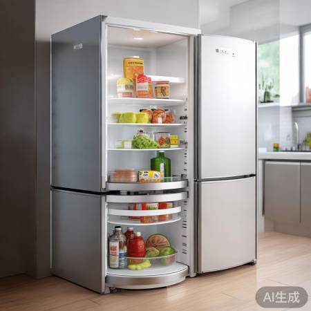 “旋转支架冰箱，空间翻倍”