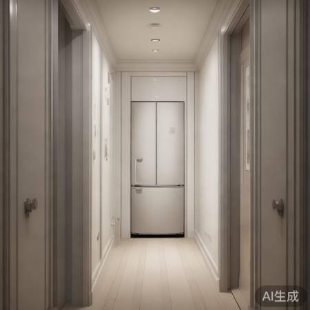 走廊尽头，隐蔽冰箱区