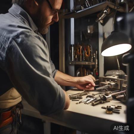 “锁匠制作新钥匙过程”