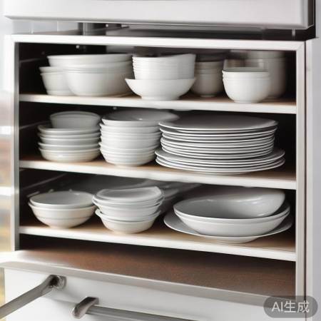 碗碟摆放：先洗后小，高效消毒